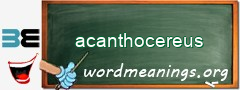 WordMeaning blackboard for acanthocereus